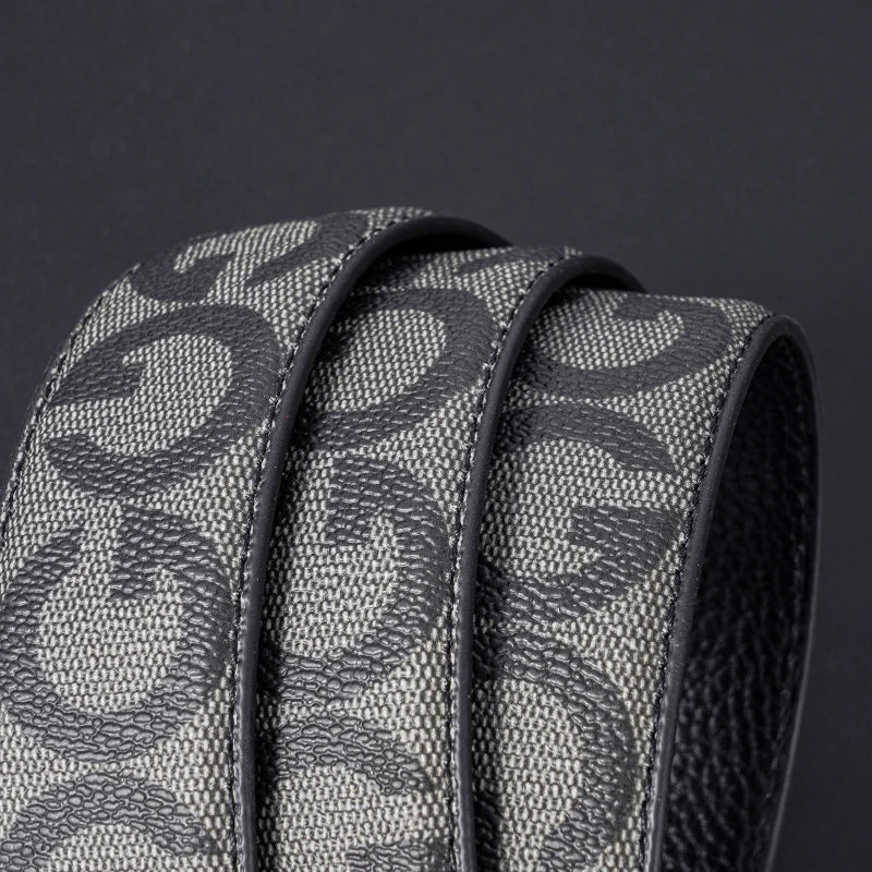 High Quality 3.4cm Leather Business Men High-Quality Designer Male Buckle Strap Jeans Accessory