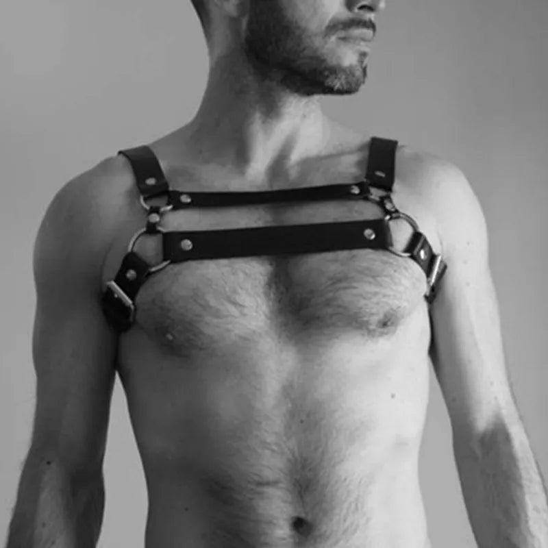 Fetish Men BDSM Chest Harness Belts Rave Gothic Leather Gay Clothes Sexual Body Bondage Harness Straps Male Sexy Erotic Lingerie