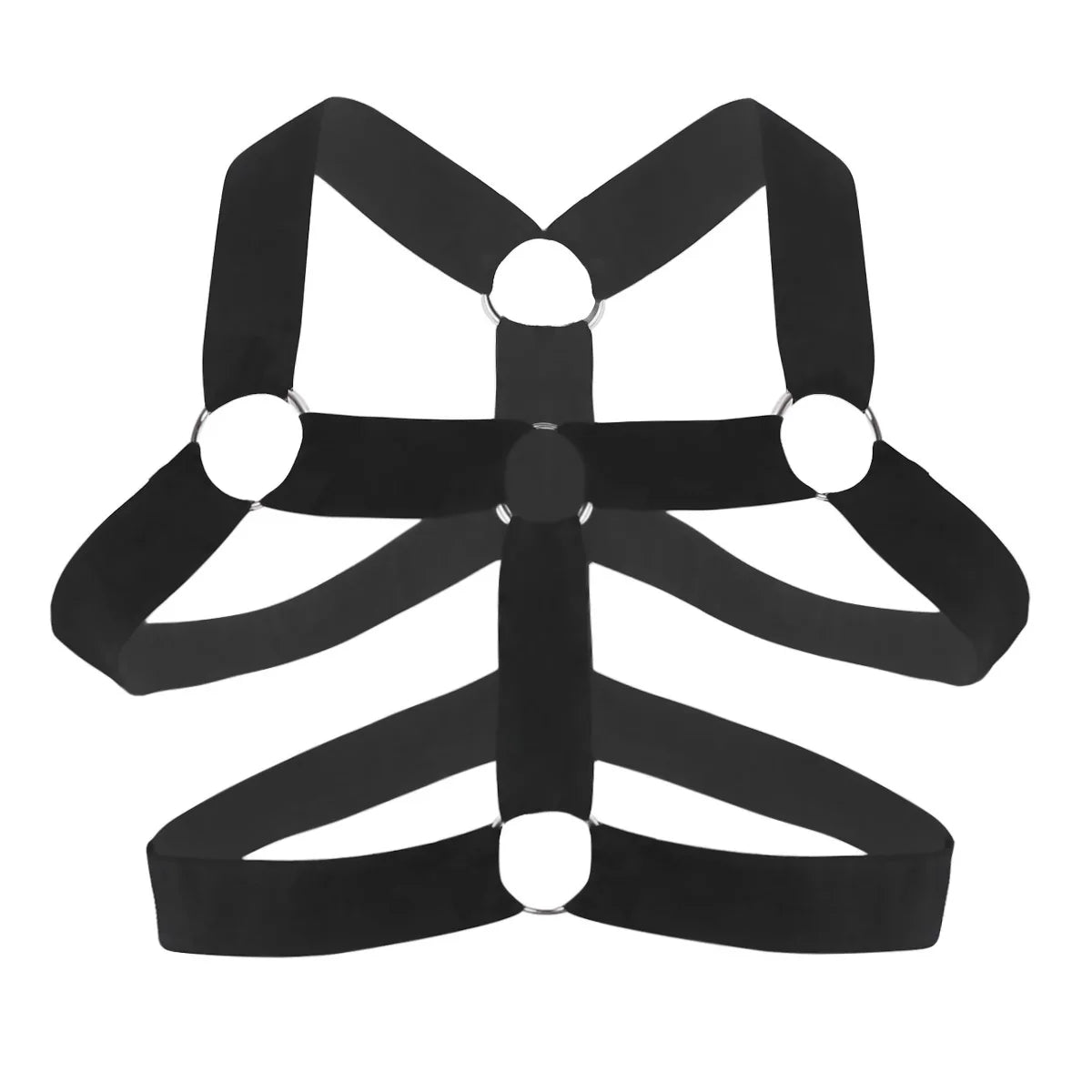 Harness Man Strap Costume Men Sexy Shoulder Bondage Chest Lingerie Metal Ring Elastic Belt Erotic Hombre Hollow Out