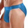 For Fashion Solid Color Men's Underwear Sexy Low Waist High Slit Boxer Briefs Breathable Mesh Material Quick Dry Plus Size