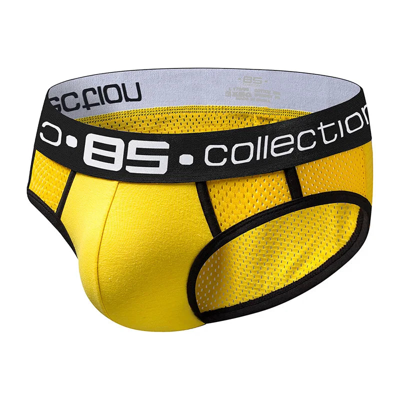 GZADN-BS107 Men's Mid-waist Color Patchwork Fashion Briefs Men's Breathable Sexy Trangile Briefs