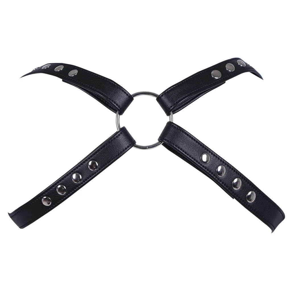 Harness Mens Lingerie Body Chest Harness Belts Male Leather Tops Costume O-ring Rivet Bondage Outfit Arnes Hombre Sex Harness