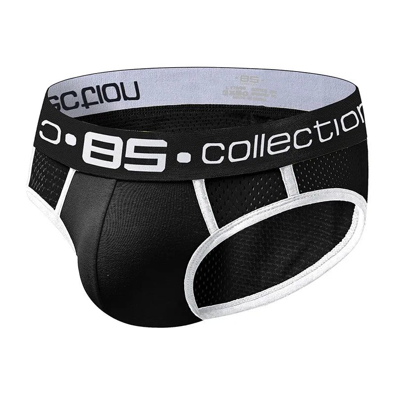 GZADN-BS107 Men's Mid-waist Color Patchwork Fashion Briefs Men's Breathable Sexy Trangile Briefs