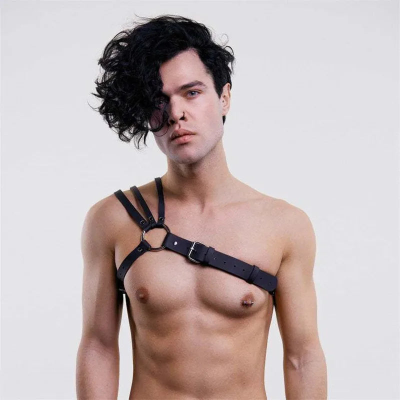 Fetish Men BDSM Chest Harness Belts Rave Gothic Leather Gay Clothes Sexual Body Bondage Harness Straps Male Sexy Erotic Lingerie