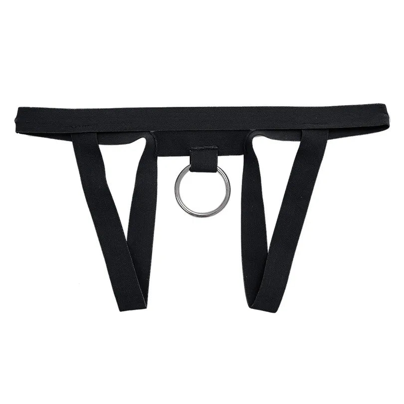 New Arrival Sexy Mens Lingerie Bikini Underwear Underpants Gay Male Jockstrap Crotchless G-string Bikini Underwear with O-Ring