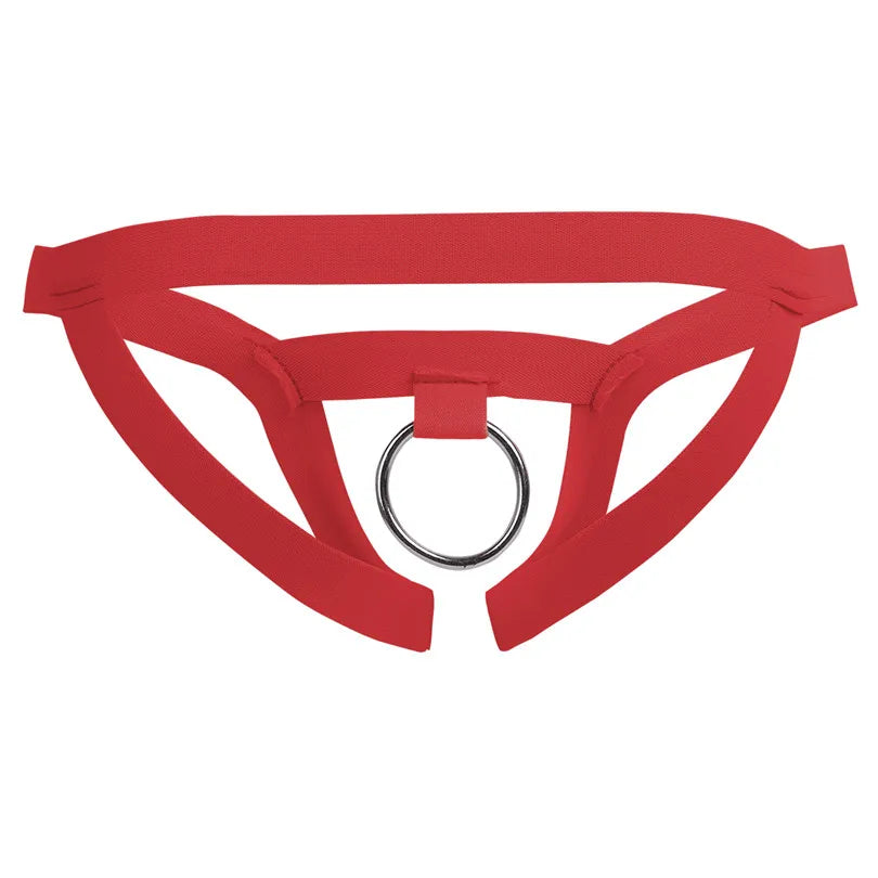New Arrival Sexy Mens Lingerie Bikini Underwear Underpants Gay Male Jockstrap Crotchless G-string Bikini Underwear with O-Ring