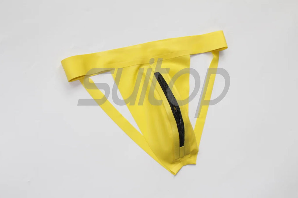 Suitop  latex rubber fetish jockstrap latex Exotic briefs for men's