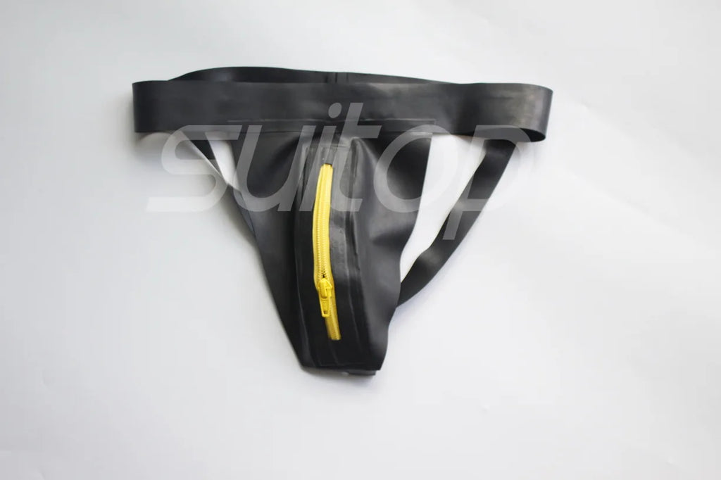 Suitop  latex rubber fetish jockstrap latex Exotic briefs for men's