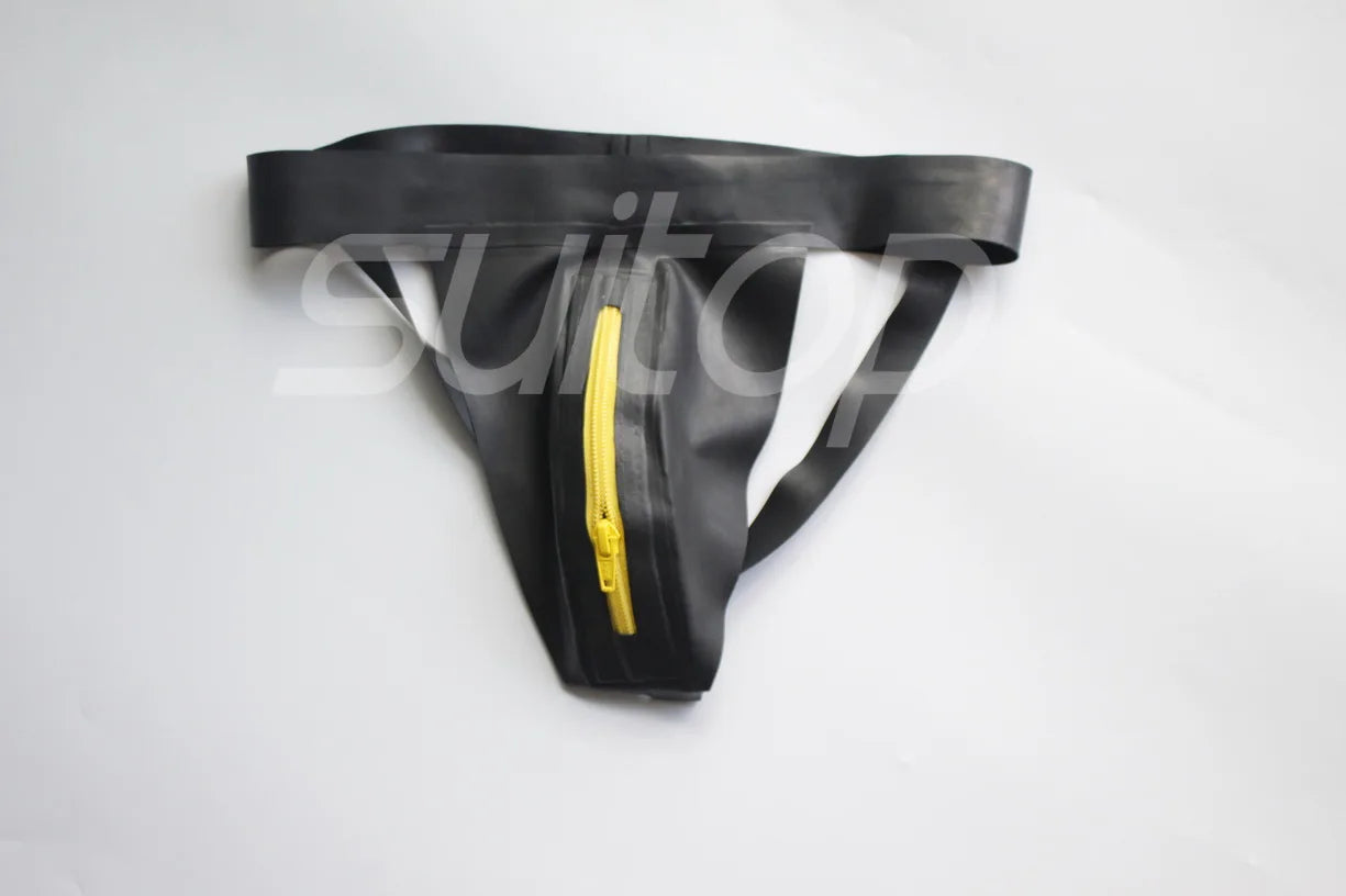 Suitop  latex rubber fetish jockstrap latex Exotic briefs for men's