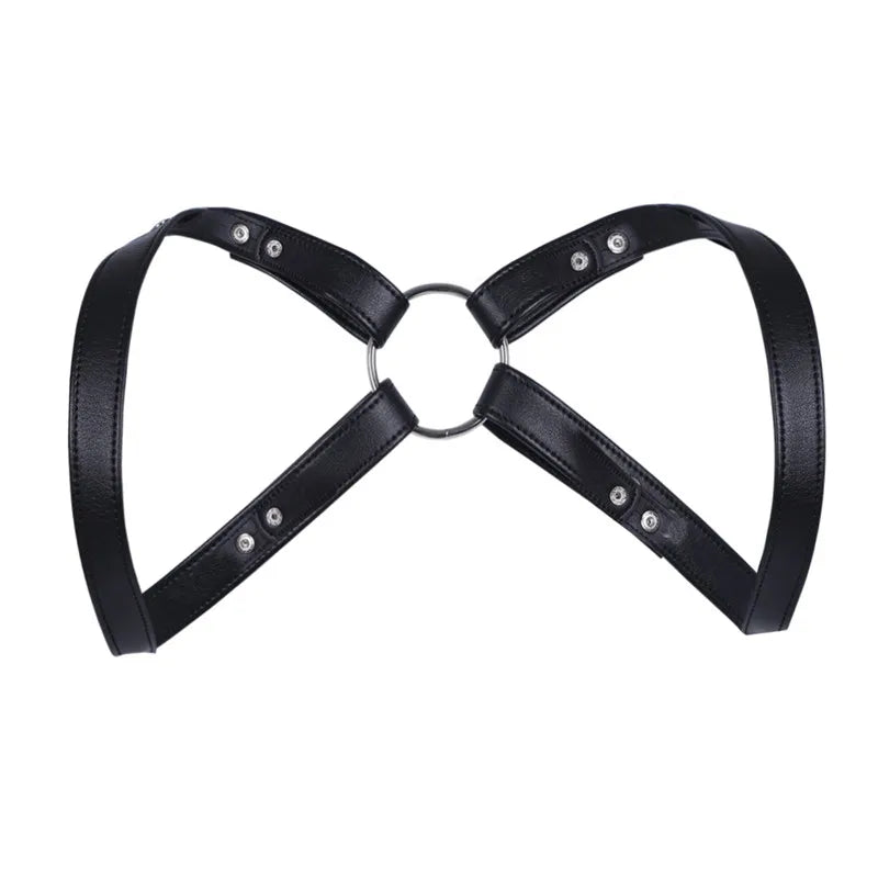 Harness Mens Lingerie Body Chest Harness Belts Male Leather Tops Costume O-ring Rivet Bondage Outfit Arnes Hombre Sex Harness