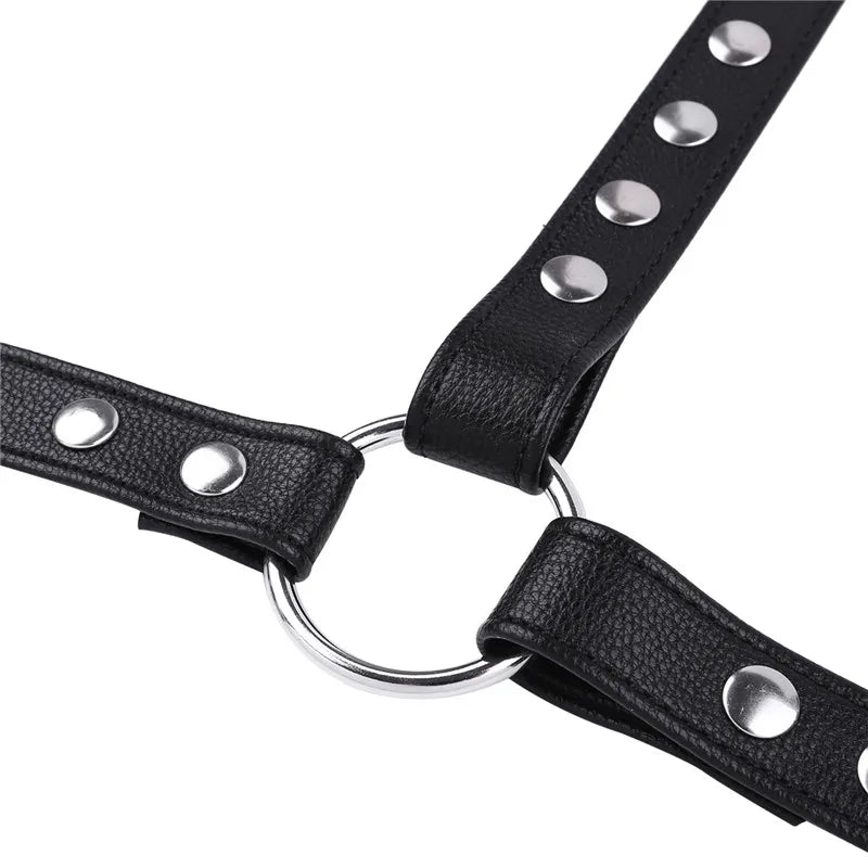 Men Bondage Exotic Lingerie Gay Leather Harness Mens Body Chest Half Harness Belt Costume Gothic Gay Male Bondage Ring