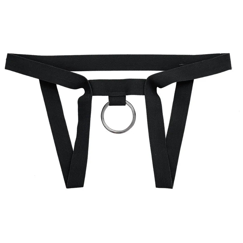 New Arrival Sexy Mens Lingerie Bikini Underwear Underpants Gay Male Jockstrap Crotchless G-string Bikini Underwear with O-Ring
