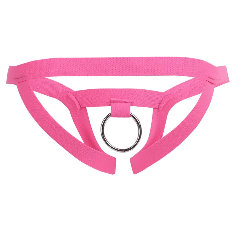 New Arrival Sexy Mens Lingerie Bikini Underwear Underpants Gay Male Jockstrap Crotchless G-string Bikini Underwear with O-Ring