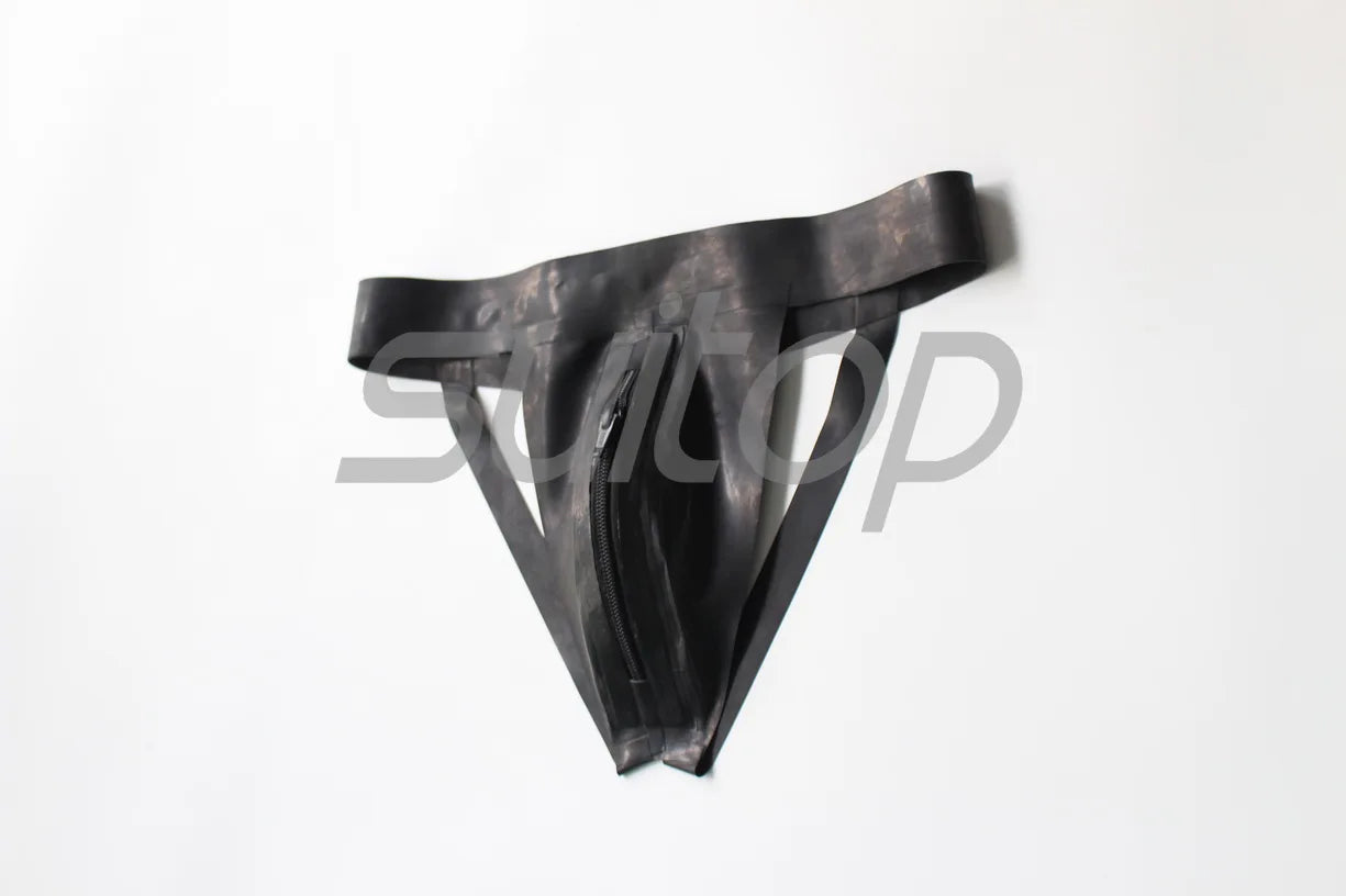 Suitop  latex rubber fetish jockstrap latex Exotic briefs for men's
