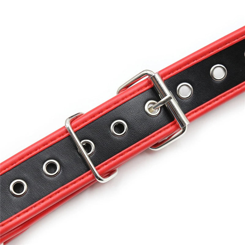 Leather Fetish Men BDSM Gay Chest Harness Belts Male Sexual Bondage Clothes Black and Red Body Harness Straps Punk Rave Tops