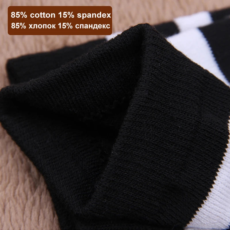 FINETOO Sexy Black White Striped Long Socks Women Over Knee Thigh High Over The Knee Stockings Ladies Girls Warm Knee Socks 2023
