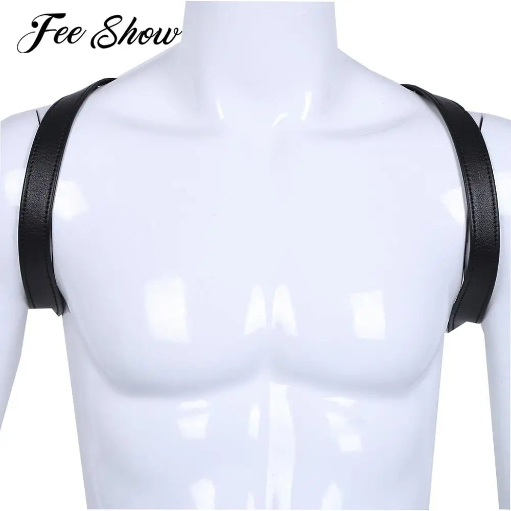 Harness Mens Lingerie Body Chest Harness Belts Male Leather Tops Costume O-ring Rivet Bondage Outfit Arnes Hombre Sex Harness