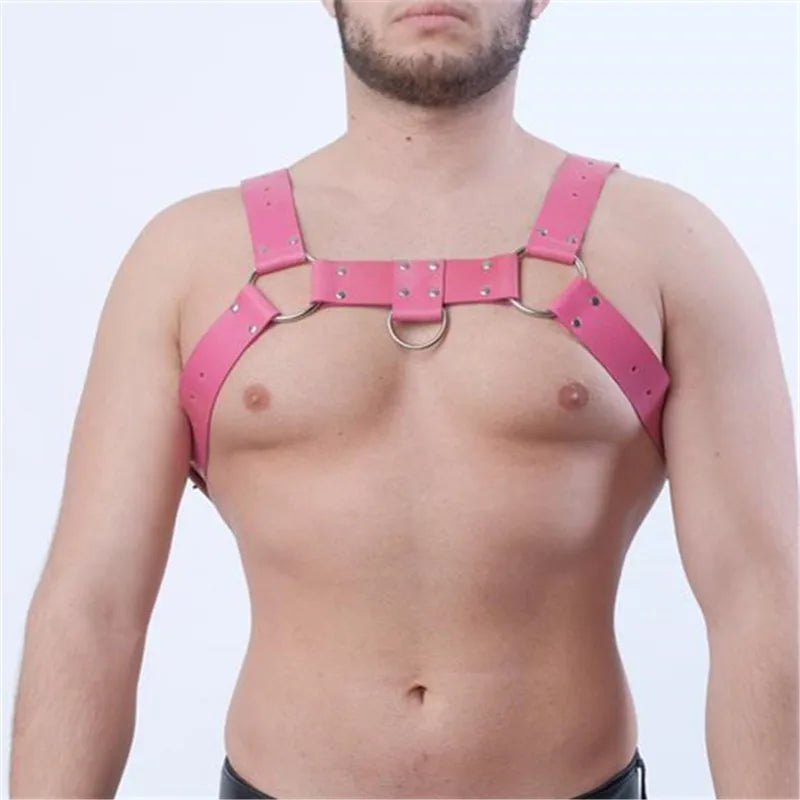 Fetish Men BDSM Chest Harness Belts Rave Gothic Leather Gay Clothes Sexual Body Bondage Harness Straps Male Sexy Erotic Lingerie