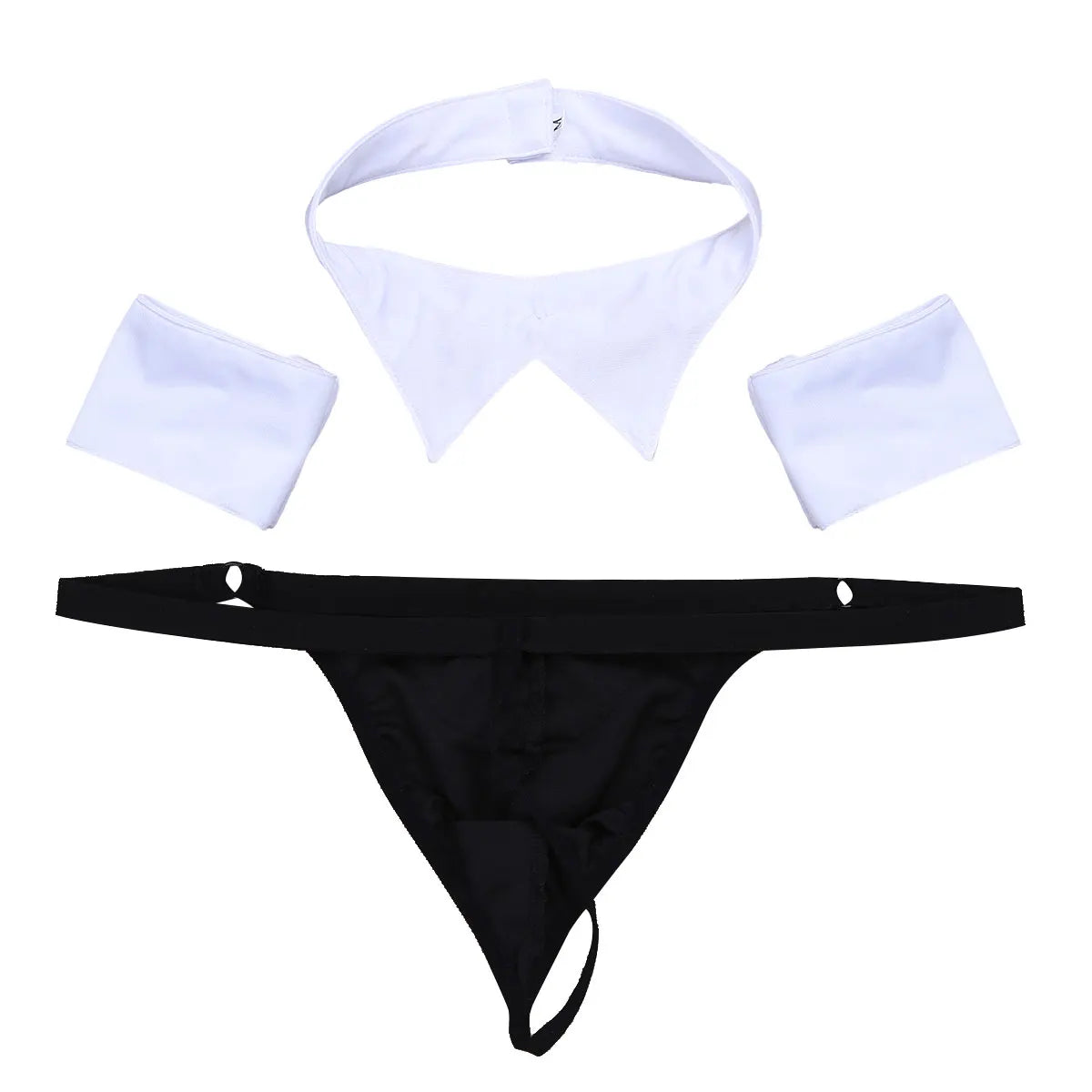 Mens Waiter Maid Lingerie Exotic Costumes Jockstraps Bulge Pouch Sissy Bowknot Tuxedo Gay Sexy Briefs Underwear with Bow Tie