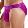 For Fashion Solid Color Men's Underwear Sexy Low Waist High Slit Boxer Briefs Breathable Mesh Material Quick Dry Plus Size