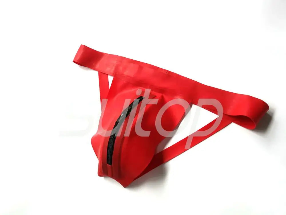 Suitop  latex rubber fetish jockstrap latex Exotic briefs for men's