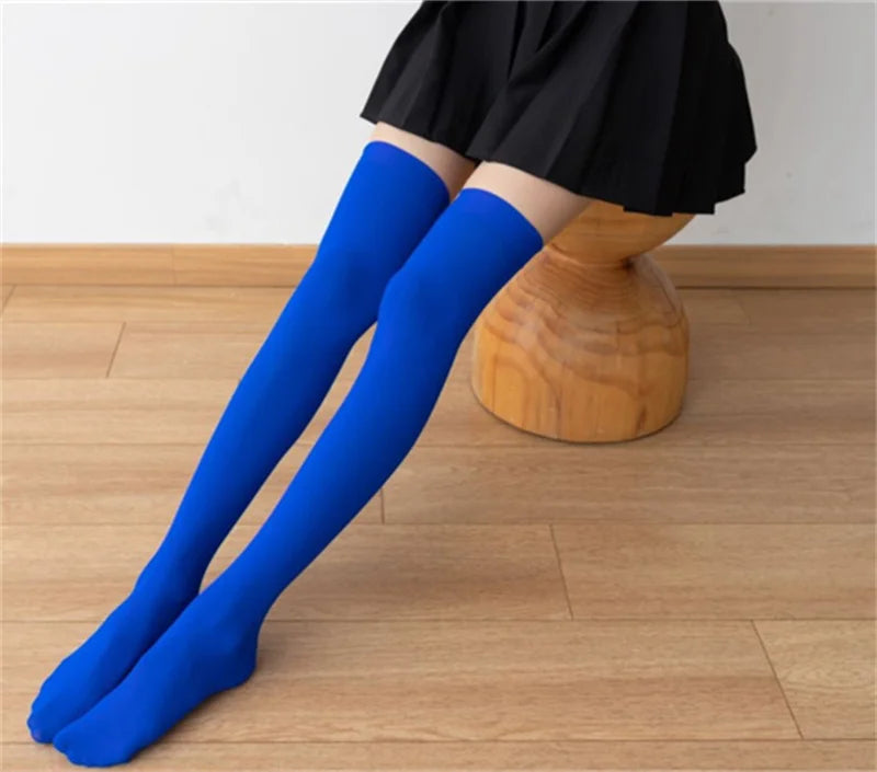 Sexy Black White Long Socks Women Over Knee Thigh High Socks Over The Knee Stockings For Ladies Girls Warm Knee Socks