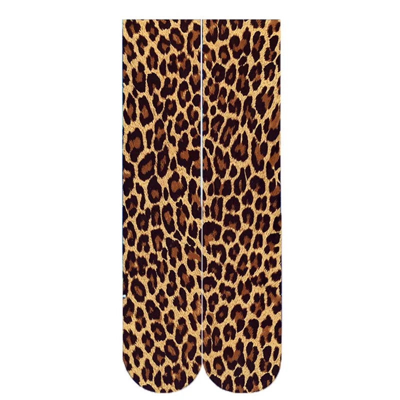 New sexy leopard pattern novelty socks men's fashion home socks women Harajuku happy cartoon 3D printing student play socks