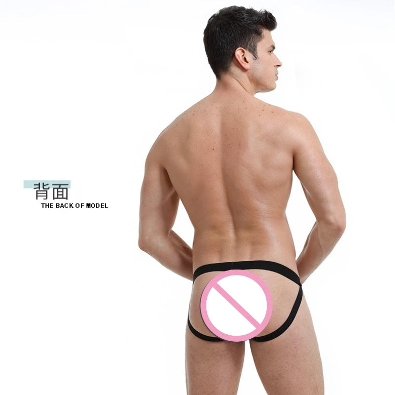Sexy Jockstrap Athletic Supporters for Men Mesh See Through Lingerie G-String Breathable Sexy Hip-lifting Backless Underwear