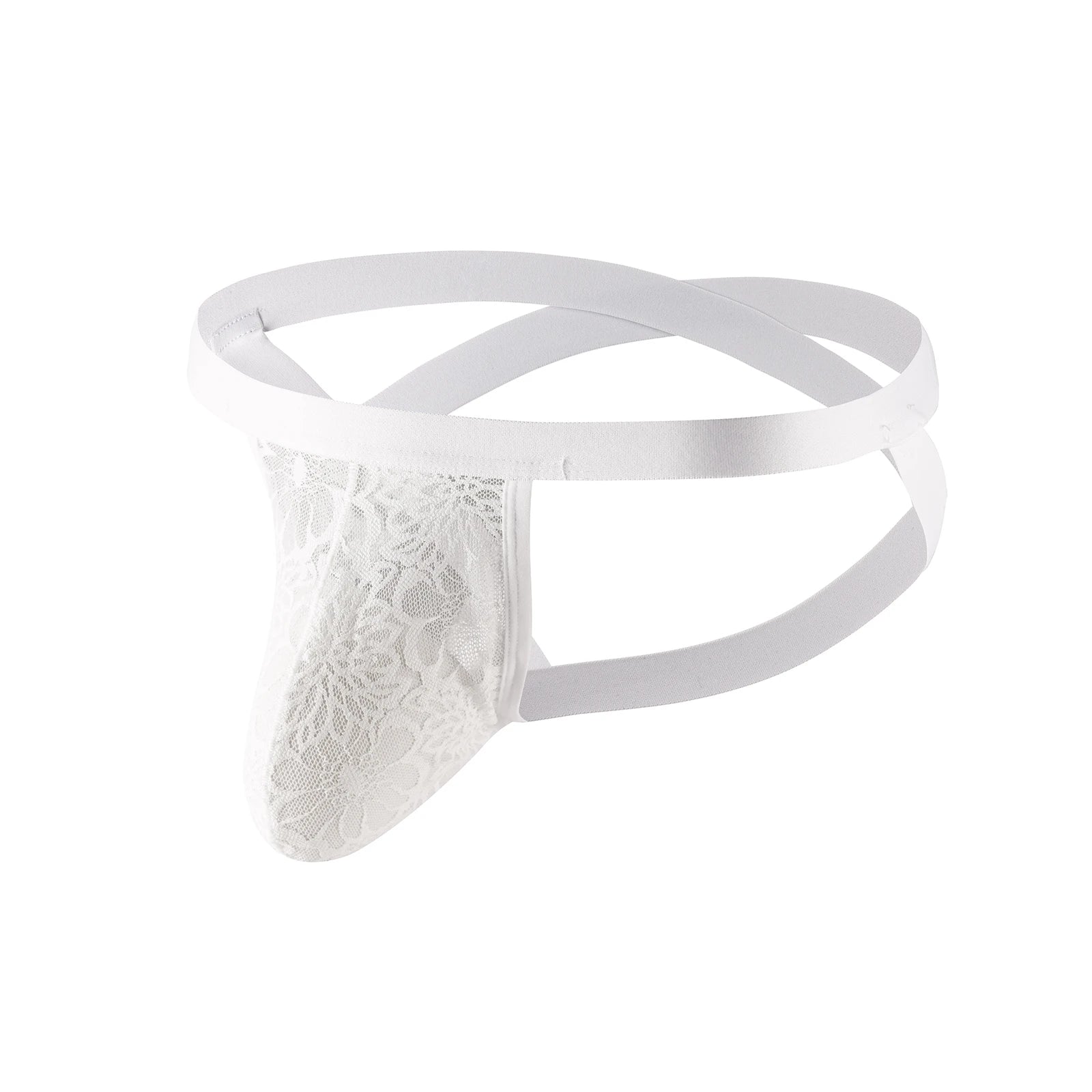 Men's Lace Jockstrap Thong Sexy Underwear Jock Strap Transparent Lingerie Man Bulge Penis Pouch Underpants See-Through Panties