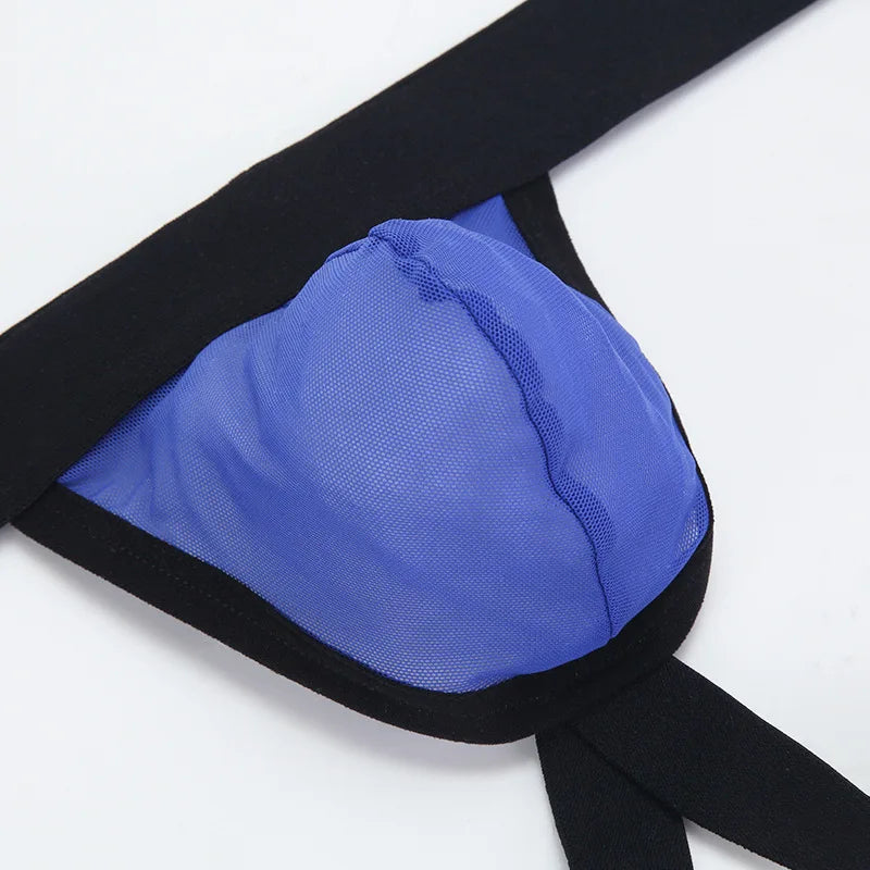 Sexy Jockstrap Athletic Supporters for Men Mesh See Through Lingerie G-String Breathable Sexy Hip-lifting Backless Underwear