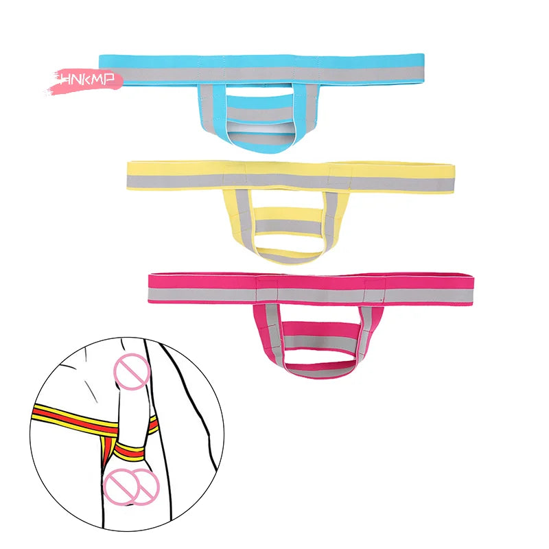 Men's Sexy G-String Lingerie with Delay Sex Cockring U Pouch Jockstrap Thongs Male Bikini Underwear Penis Shaper for Gay