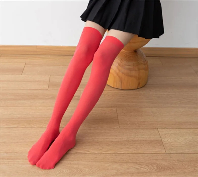 Sexy Black White Long Socks Women Over Knee Thigh High Socks Over The Knee Stockings For Ladies Girls Warm Knee Socks