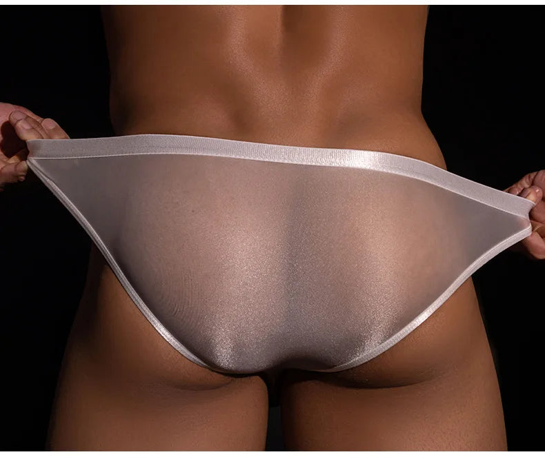 Men's Panties Mini Briefs Sexy U Convex Bulge Pouch Sheer See Through Thong Slip Man Underwear Low Waist Porn Gay Wear Underpant