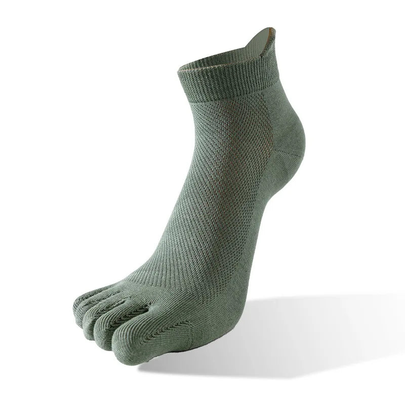 Unisex Toe Socks Men And Women Fingers Sock Breathable Pure Cotton Sports Sock Mesh Deodorant Sweat Absorption Solid Color Socks