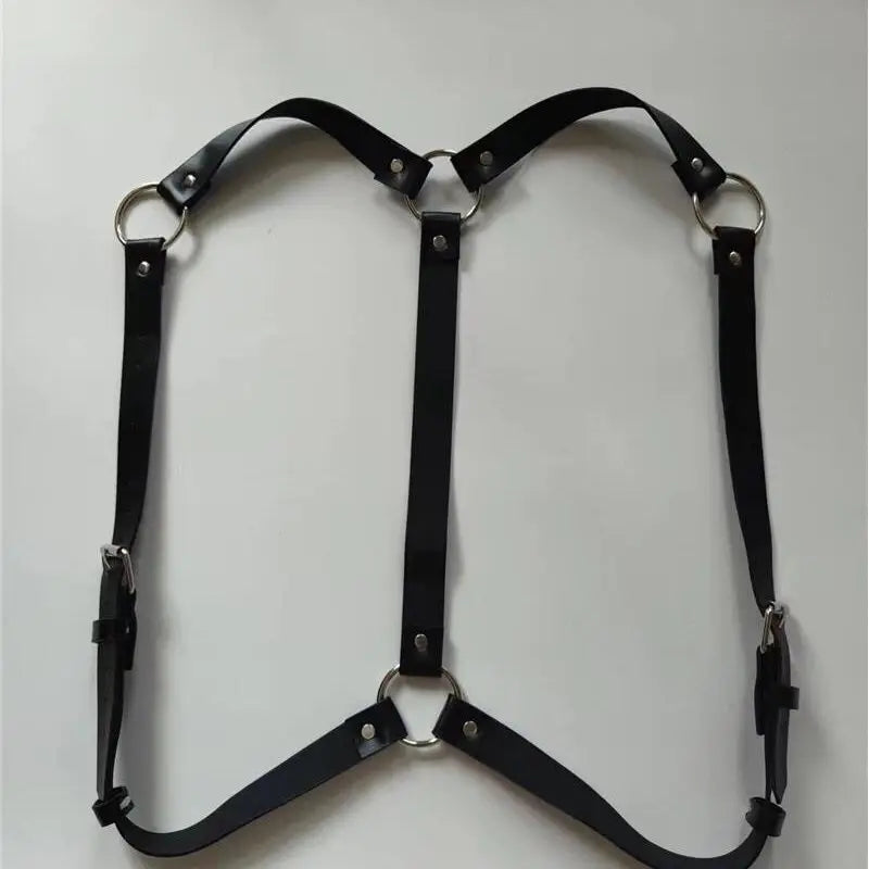 [2411 People Gave Positive Reviews]Men's New Product Strap Straight Down Leather Shirt Strap Chest Strap Functional Punk Strap