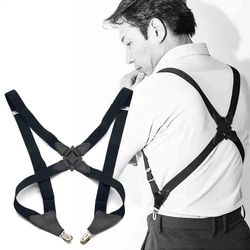 New Men's Suspenders Adjustable Braces X Back Shirt Clip Suspender Elastic Belt Trousers Braces Shoulder Strap For Men Women