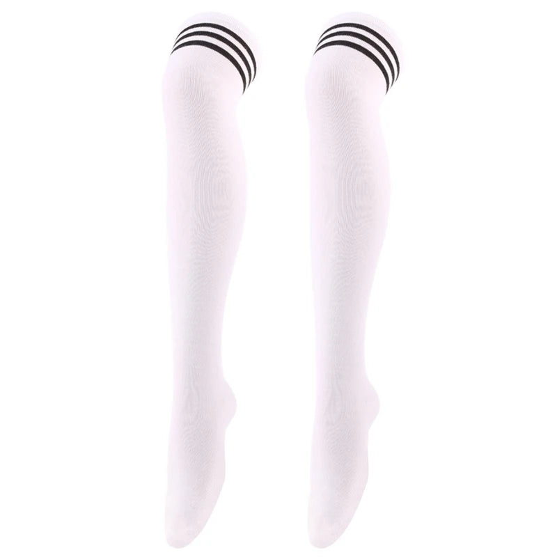 1Pair Striped Long Socks Women Sexy Over Knee Thigh High Socks Over The Knee Stockings Ladies Girls Warm Long Tube Socks ﻿