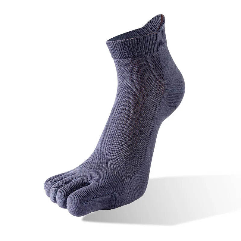 Unisex Toe Socks Men And Women Fingers Sock Breathable Pure Cotton Sports Sock Mesh Deodorant Sweat Absorption Solid Color Socks