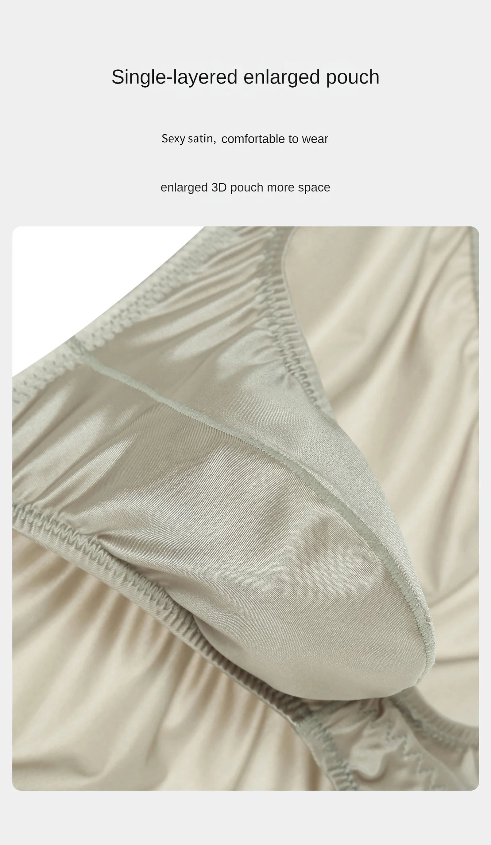 Men Smooth Satin Briefs Bikini Sexy Bulge Pouch Underwear Shiny Mini Panties Butt-lifting Low Waist Soft Fashion Underpants