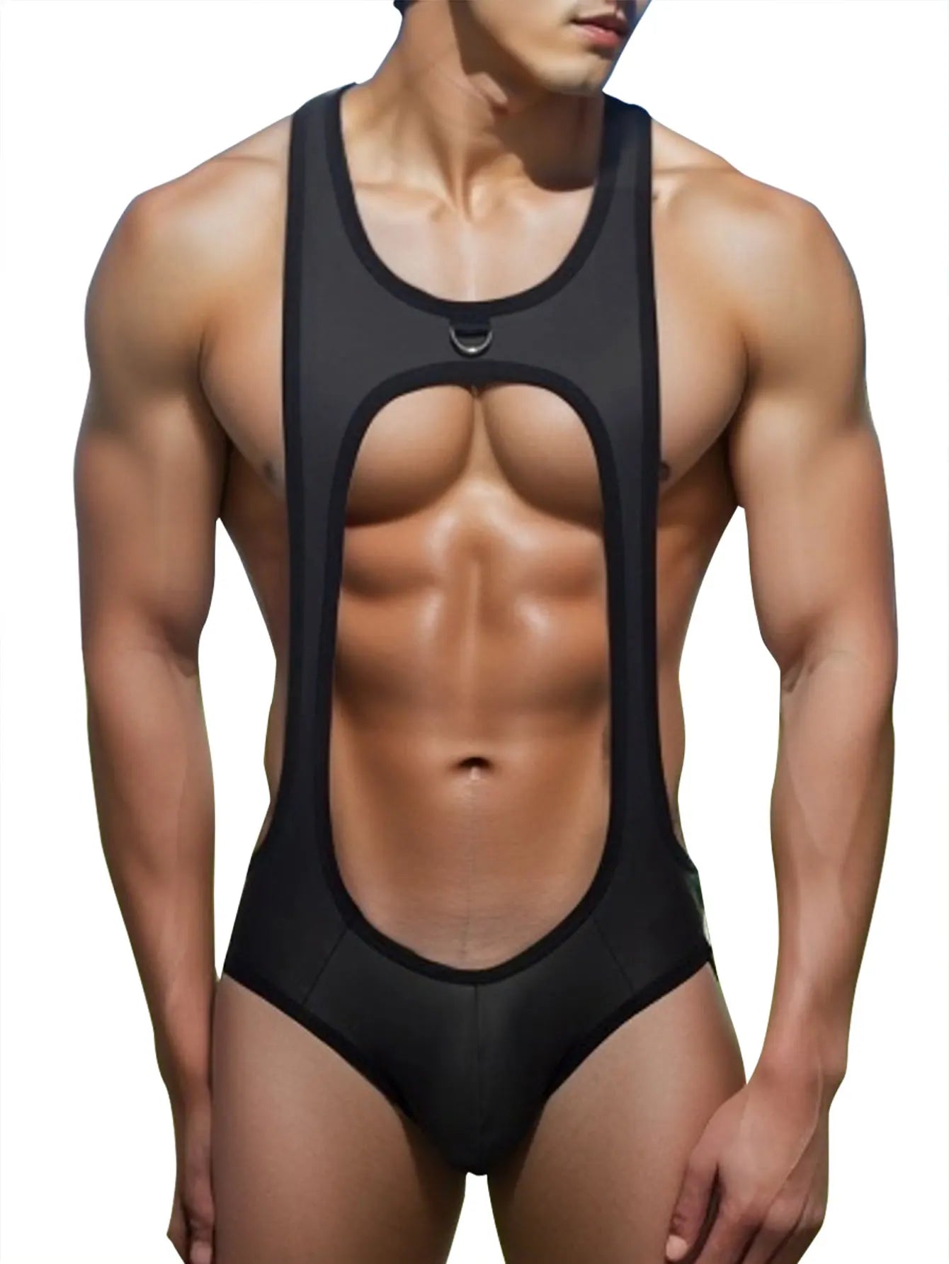 Men's Sexy Nylon Jockstrap Leotard Underwear Wrestling Singlet Bodysuit Breathable Skinny U Convex Suspender Jumpsuits