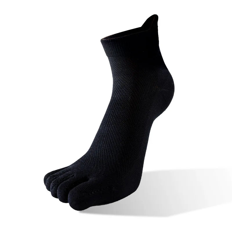 Unisex Toe Socks Men And Women Fingers Sock Breathable Pure Cotton Sports Sock Mesh Deodorant Sweat Absorption Solid Color Socks
