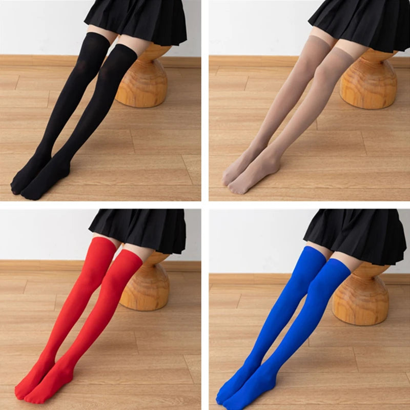 Sexy Black White Long Socks Women Over Knee Thigh High Socks Over The Knee Stockings For Ladies Girls Warm Knee Socks