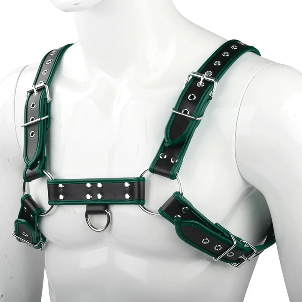 6 Colors Men Harness English Bull Dog Leather Chest Belt Fetish Clothing Sexy Straps Bondage Erotic Products Sex Toys For Men