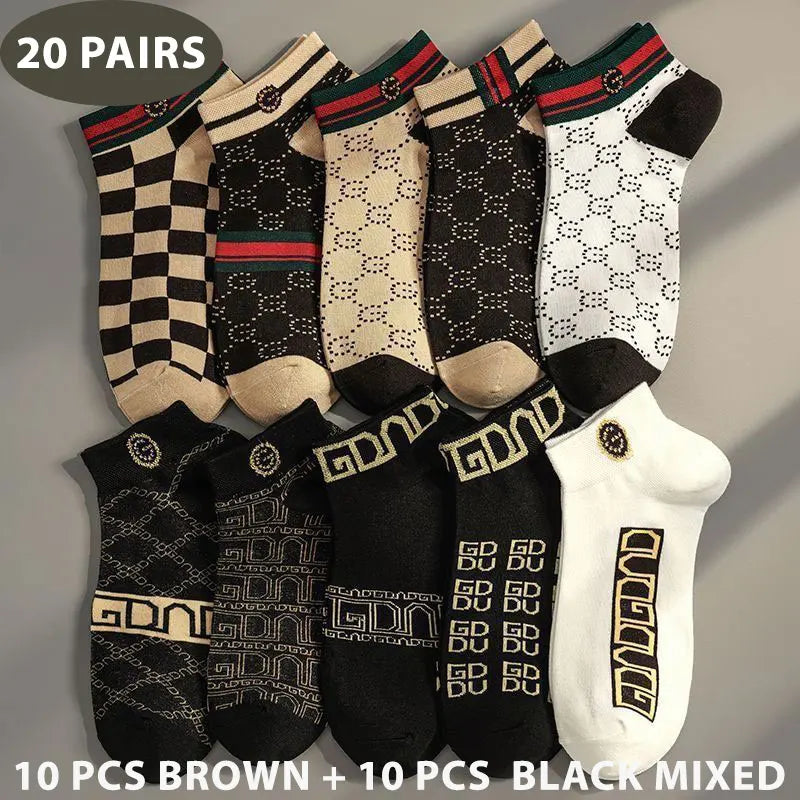 5/10 pcs Men's Thin Breathable Low-Cut Socks - Anti-Odor, Moisture-Wicking, Lightweight, Comfortable & Versatile for Daily Wear