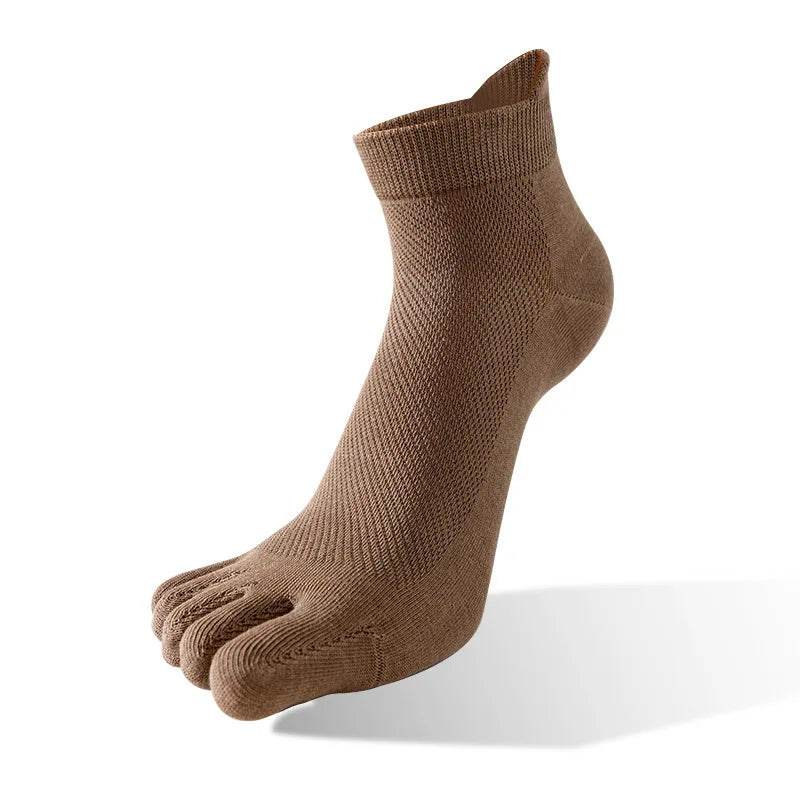 Unisex Toe Socks Men And Women Fingers Sock Breathable Pure Cotton Sports Sock Mesh Deodorant Sweat Absorption Solid Color Socks