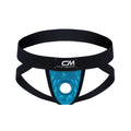 Men's Jockstrap Cock Ring Open Hole Thong Sexy Cockring Low Rise Faux Leather Underwear Hollow Out Underpants Wide Waistband