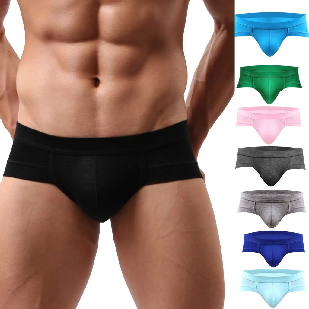 Mens Sexy Modal Underwear Briefs Men Low Rise U convex Pouch Brief Underpants Men Breathable Briefs