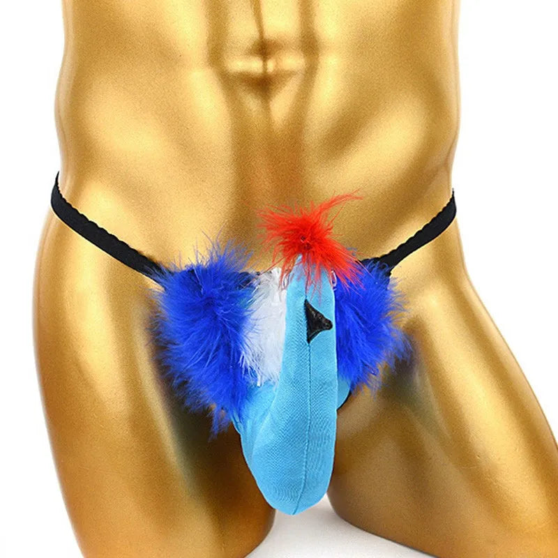 Men's Thongs Briefs Underwear Sissy Gay T Back Breathable Elephant Nose G-String Jockstrap Lingerie Panties Pouch Underpants