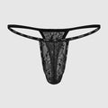 Black Lace Men Underwear Lace G-string Jockstraps Breathable Fabric Lace Pattern Men\'s Fashion See Through Design