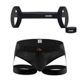 CLEVER-MENMODE Men's Sexy Harness Thong Elastic Halter BDSM Bondage Belt Fetish Costumes Male Body Strap Armband Underwear Set